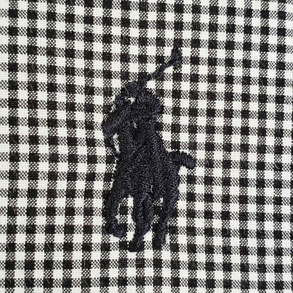 Polo Ralph Lauren Oxford Shirt Mens Size L Black Gingham Plaid LS Button Down - Picture 4 of 10